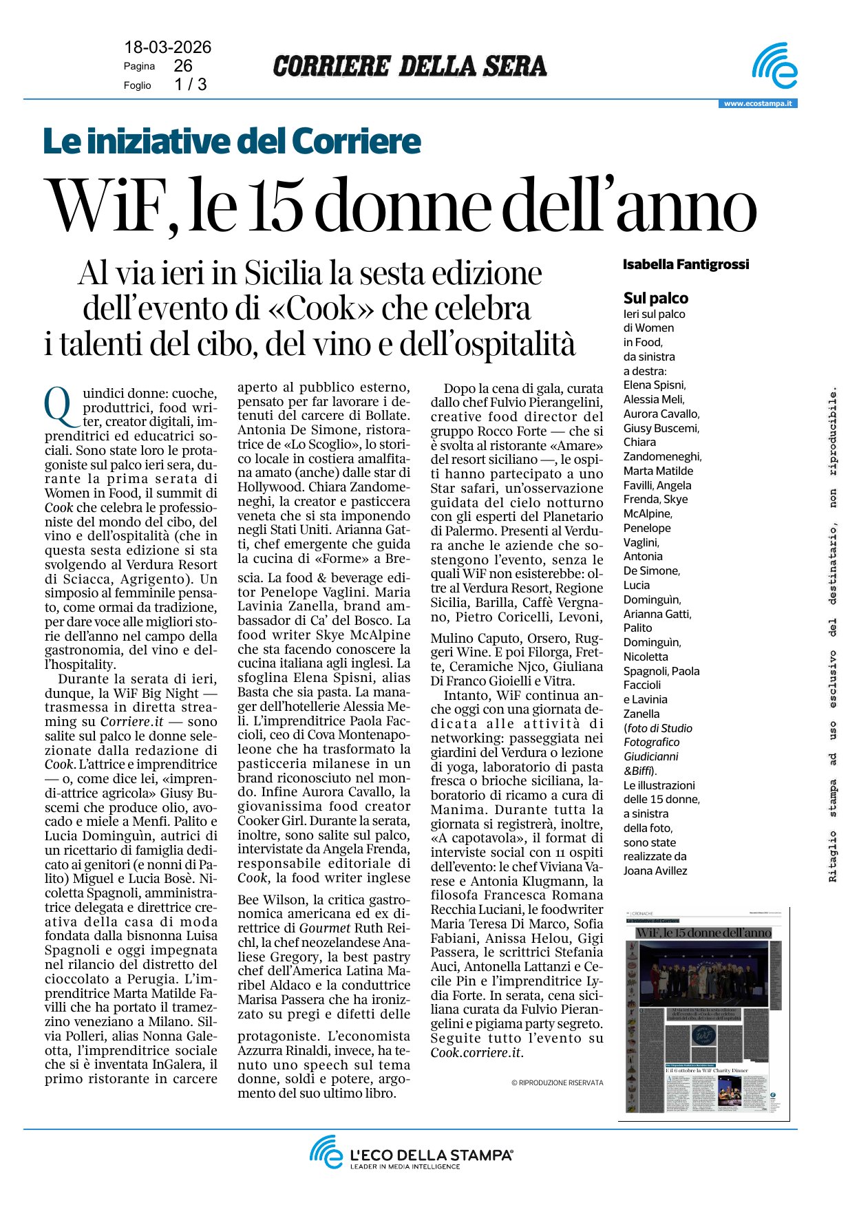 WiF, le 15 donne dell\'anno