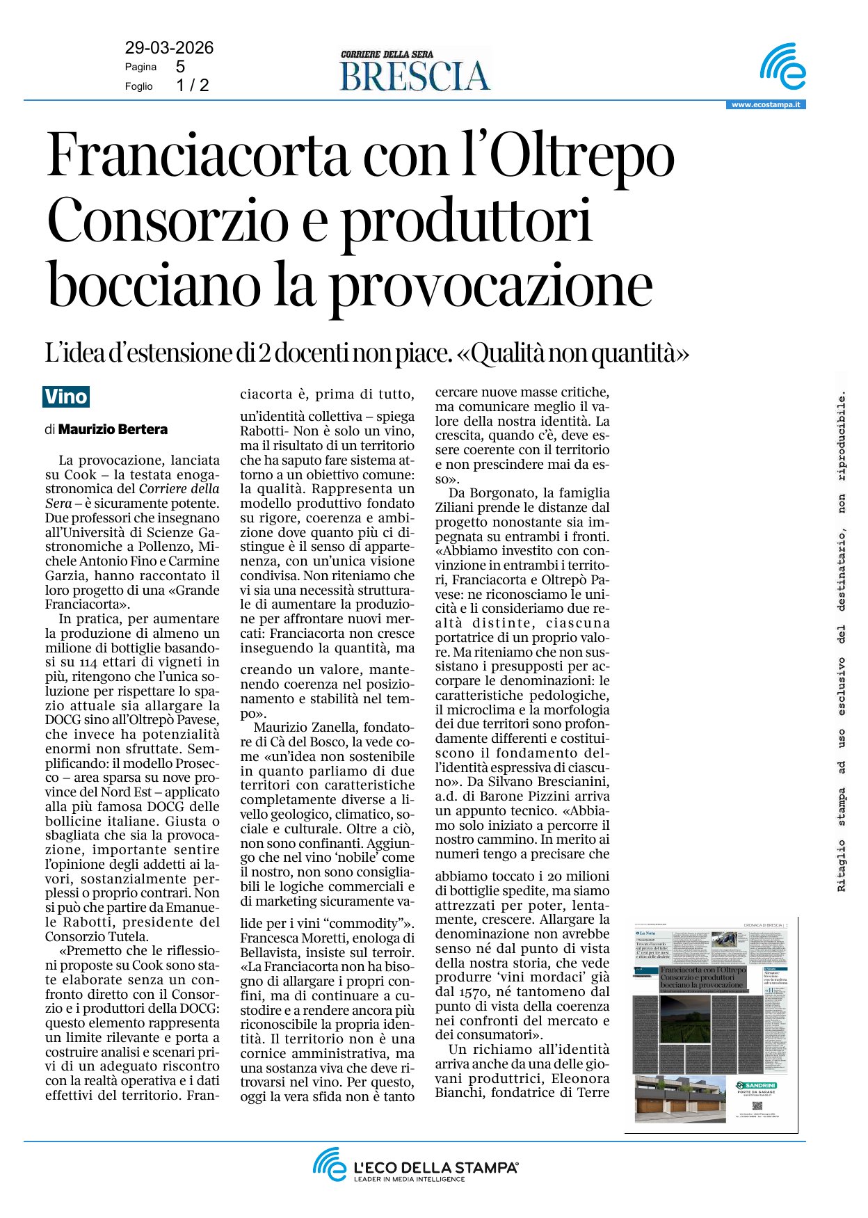 Franciacorta con l\'Oltrepo – Consorzio e [..]