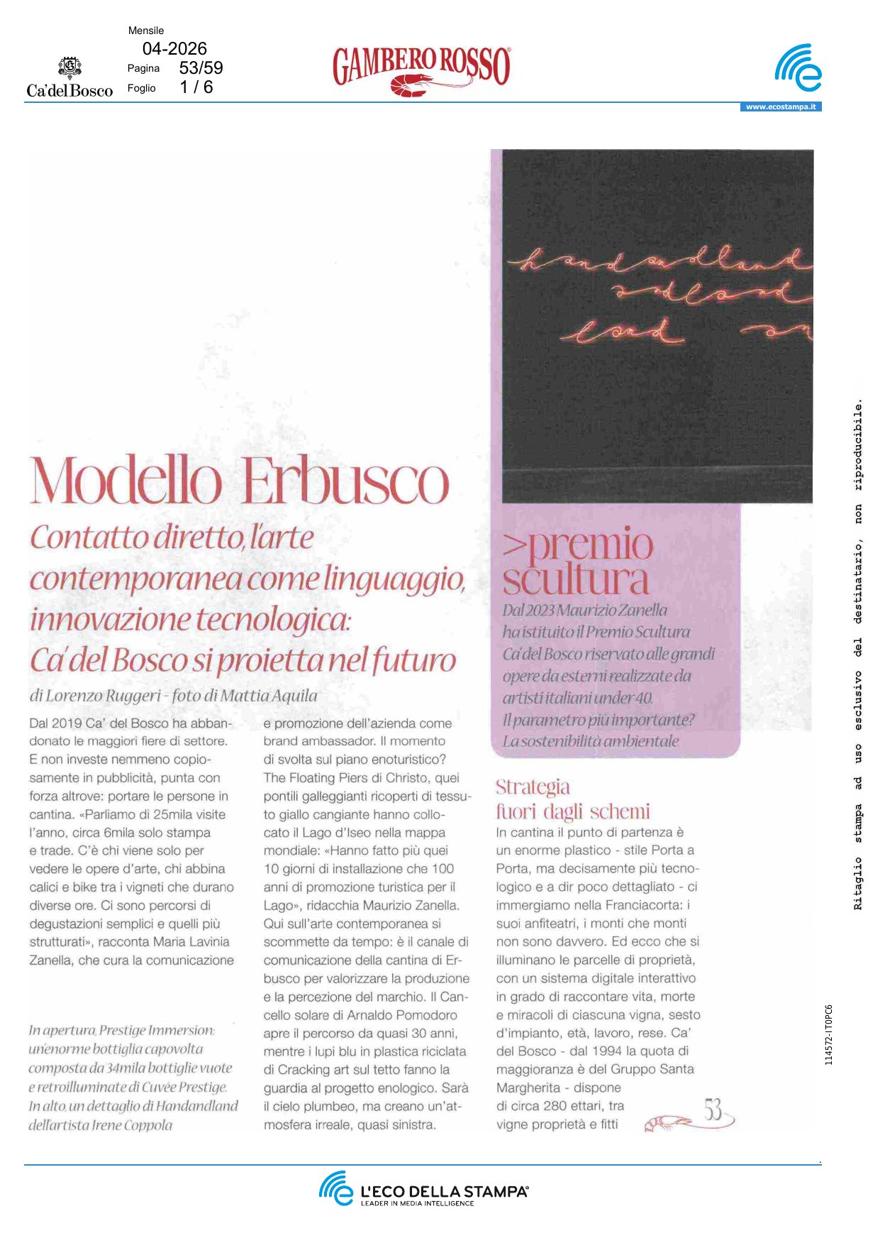 Ca\' del Bosco si proietta nel futuro